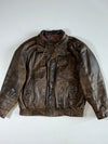 Vintage Premium Original Bomber Leather Jacket (XL)