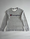Champion Script Logo Crewneck Sweatshirt – Grey (XL)