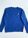 Lauren Ralph Lauren Crest Cable Knit Crewneck Sweater – Royal Blue(M)