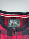 Roots Canada Red Black Buffalo Check Henley Sweatshirt – (M)