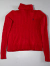 Polo Ralph Lauren Red Cable Knit Turtleneck Sweater  Woman’s (S)
