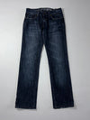 G-Star Raw Dark Wash Distressed Straight Jeans (W:29) (L:38)