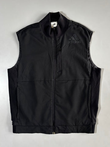 Adidas Zip-Up Track Vest – Black, (M)