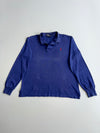 Polo Ralph Lauren Vintage Long Sleeve Rugby Polo  Blue Pony Embroidery Faded Royal Blue (XL)