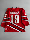 Vintage Wolves Hockey Jersey – Red/Black, Athletic Knit (XL)