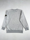 Stone Island Grey Melange Crewneck Sweatshirt with Compass Badge (S)