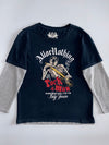 Big Train “All or Nothing” Skeleton Graphic Double-Sleeve Tee Black/ Grey Front fully embroidered (X/L)