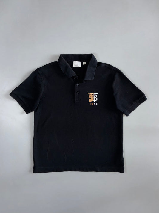 Burberry | TB Monogram Equestrian Knight Piqué Polo Black (S)