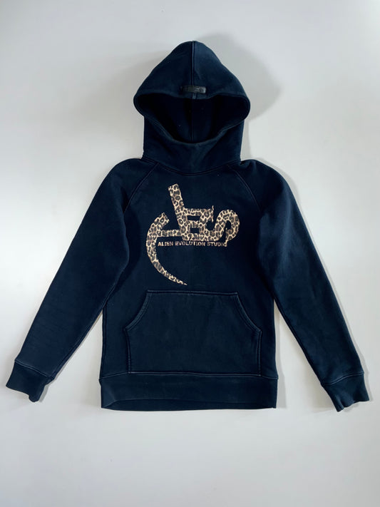 Alien Evolution Studio AES Arabic Script Leopard Print Logo Hoodie Black (S)
