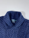 Polo Ralph Lauren | Navy Shawl Collar Cable Knit Merino Sweater | (XS)