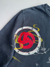 Big Train Osaka Japanese Dragon & Crane Graphic Long Sleeve Tee Black (XL)