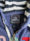 Roots Navy Full-Zip Hoodie with Multicolor Applique & Striped Hood woman’s– (S)