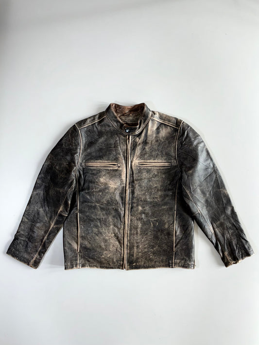 Black Rivet Premium Original Pure Heavy Leather Jacket (M)