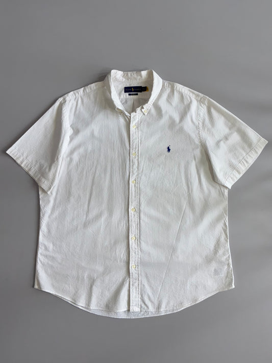 Polo Ralph Lauren | Seersucker Custom Fit Short Sleeve Shirt | White (XXL)