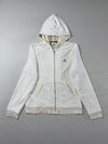 Adidas Velour White & Gold Zip Hoodie women’s (S)