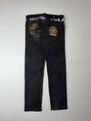 Big Train Osaka Japanese Embroidered Black Denim Jeans – Floral Waistband (W:38) (L:44)