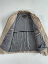 C. Comberti Beige Suede Leather Zip-Up Jacket with 4 Zip Pockets, (XL)