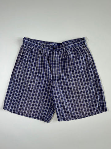 Polo by Ralph Lauren Navy Plaid Pleated Shorts (W:36|L:21)