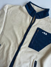 Fila | Cream & Navy Fleece Full-Zip Jacket | (XL)
