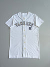 MLB New York Yankees White Button-Up Baseball Jersey(L)