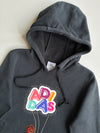 Vintage Y2K Adidas Black Balloon Graphic Fleece-Lined Hoodie women’s(S)