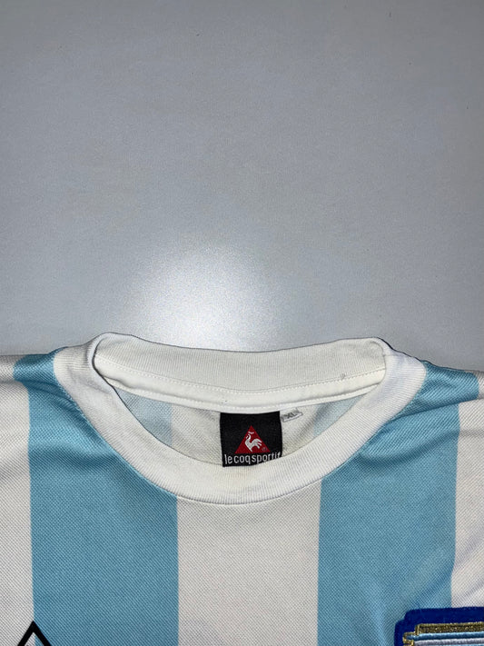 Le Coq Sportif | Argentina AFA Home Football Jersey | Sky Blue & White Stripes (XL)