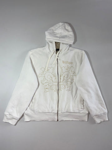 Tommy Hilfiger Sherpa Full-Zip Hoodie – Cream  Have Fur inside (XL)