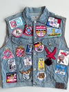 Vintage FC Bayern München Patch Denim Vest Light Wash (XL)