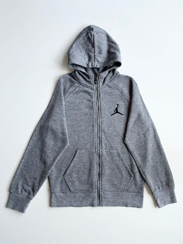Jordan Grey Full Zip Hoodie – Jumpman Logo – Youth (S)