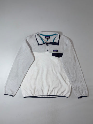 Patagonia Synchilla Snap-T Grey White Fleece Pullover (L)
