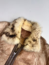 Shepherd Genuine Leather Shearling Fur Collar Bomber Jacket (M/L)