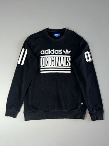 Adidas Originals Black Spellout Graphic Crewneck Sweatshirt (S)