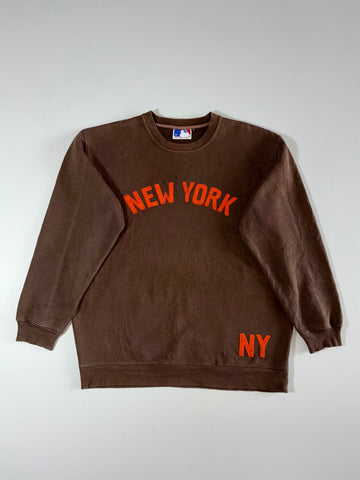 MLB | New York NY Embroidered Crewneck Brown (L)