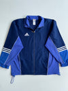 Vintage 90s Adidas Navy/Royal Blue Colour-Block Track Jacket (XL)