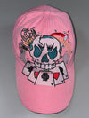 Pink Skull “Dead Man’s Hand” Cap – Rhinestone Tattoo Art (Adjustable)