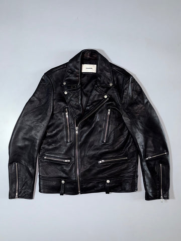 Vivastudio Leather Biker Jacket – Black  (S/M)