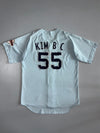 Allstars Baseball Jersey | Mesh Button-Up | Script Lettering | Sky Blue (XL)