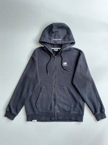 New Balance Essential Black Zip Hoodie – Embroidered Logo | (M)