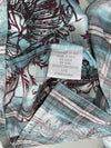 Karv Teal Plaid Western Pearl Snap Shirt with Eagle Print (M)