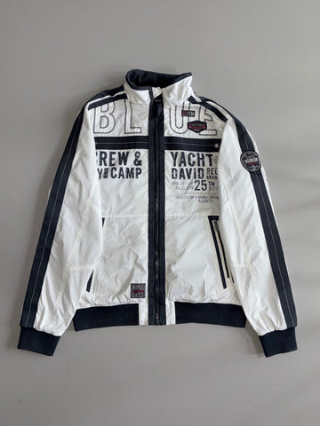 Camp David “Blue Crew & Yacht Sails” Graphic Jacket – White/Navy (XL)