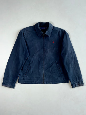 Polo Ralph Lauren Harrington Zip Jacket – Washed Navy with Red Pony (XL)
