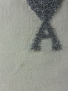 AMI Paris | Cream Knit Sweater Silver Ami de Coeur Logo | (XL)