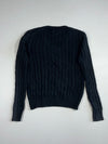 Polo Ralph Lauren Cable Knit V-Neck Sweater – Navy (S)
