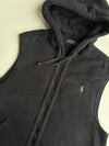 Polo Ralph Lauren Black Sleeveless Zip Hoodie Vest (M)