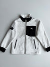 Puma Sherpa Fleece Zip-Up Jacket – White/Black (Kids) (xxs)