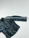 Vintage HIS Blue Grey Distressed Leather Biker Jacket Women's (M)