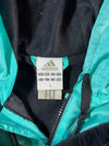 Adidas 3-Stripe Teal & Black Hooded Windbreaker Jacket (S)