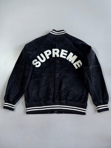 Supreme | Pure Suede Leather Varsity Bomber Jacket (M)