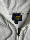 Lee Origin Fit Oatmeal Grey Full-Zip Hoodie with Embroidered Logo – (S)