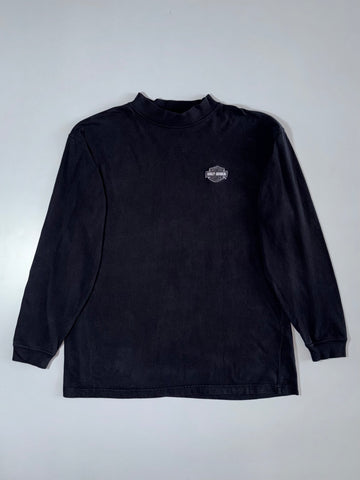 Harley Davidson Mock Neck Long Sleeve Tee Black, Size (XL/2XL)